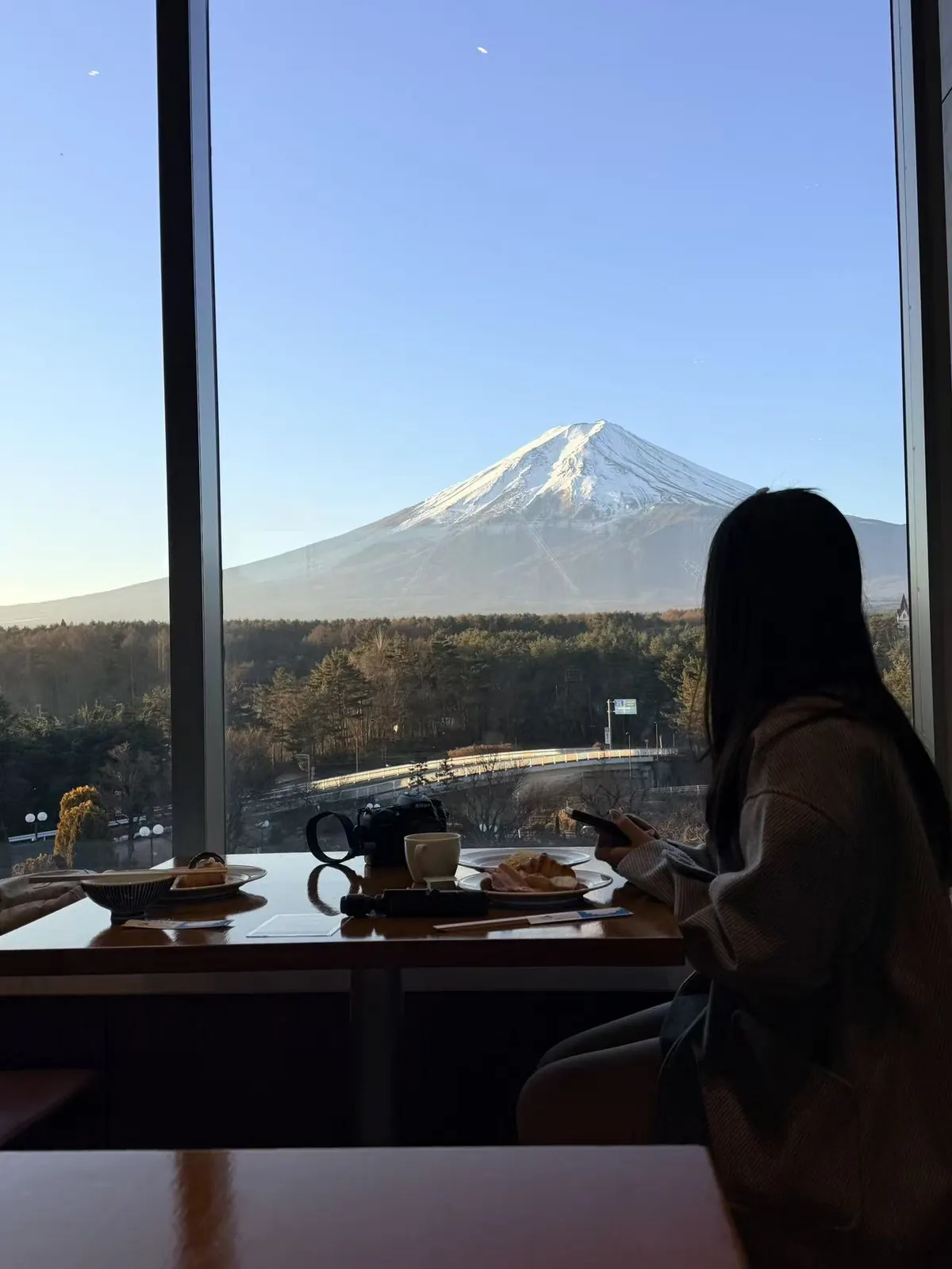 日本 · 富士吉田 — 酒店餐厅的风景。